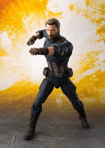 TAMASHII NATIONS Bandai S.H. Figuarts Captain America & Tamashii Effect Explosion Avengers: Infinity War Action Figure