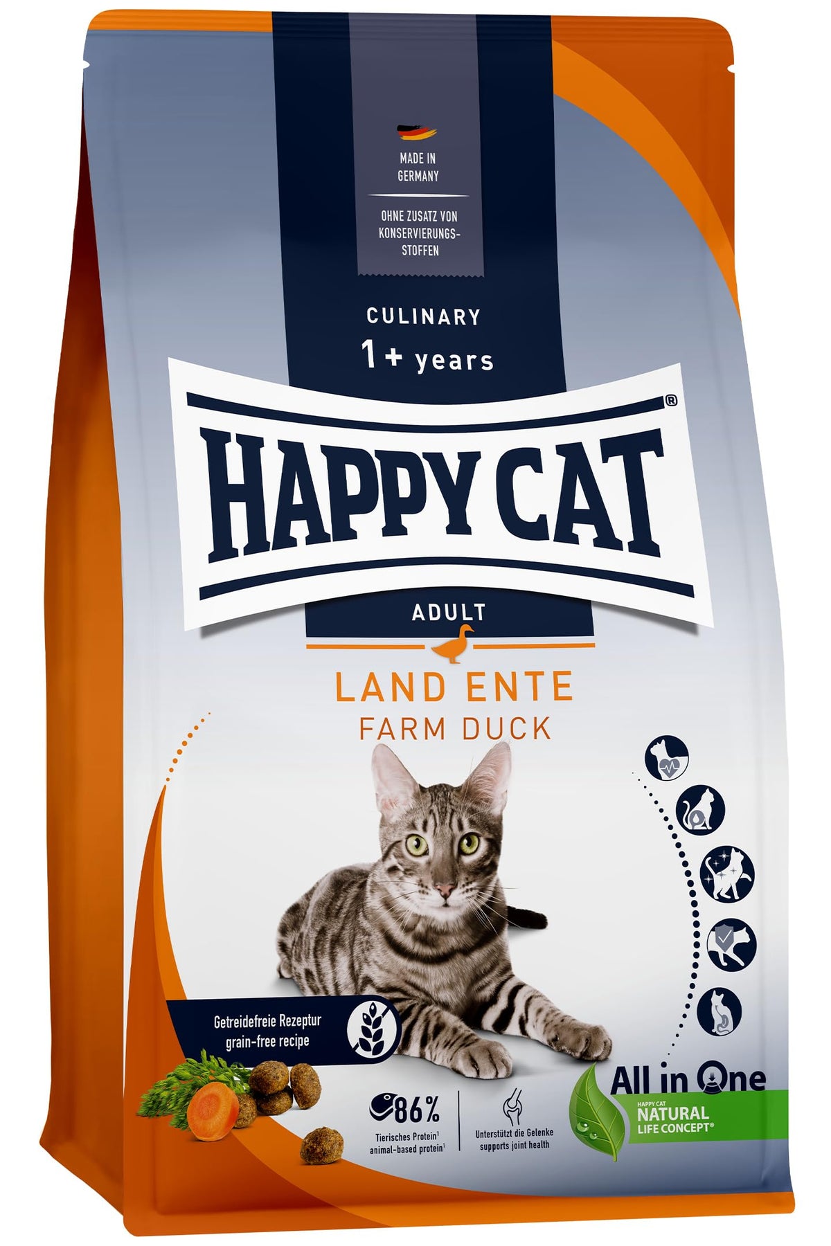 Happy Cat 70565 - Culinary Adult Country Duck - Dry cat food for fully-grown she-cats and tomcats - contents 300 g