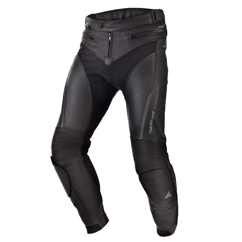 SHIMA CHASE Motorbike Pants - Leather, sport pants with hips & knees protectors, perforated leather, for 2-piece suit (Black, 52)