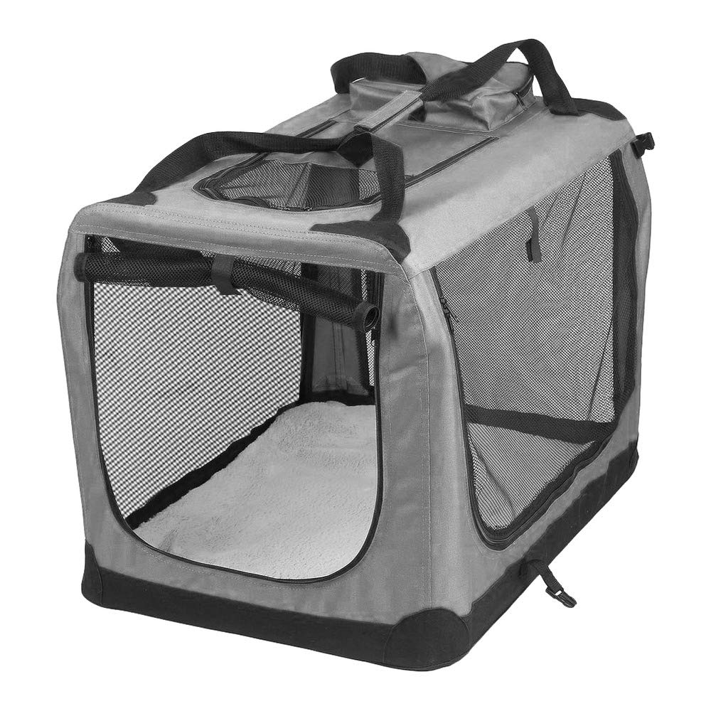 Petbarn Portable Soft Fabric Pet Carrier Folding Dog Cat Puppy Travel Transport Bag (Extra Large, Grey)