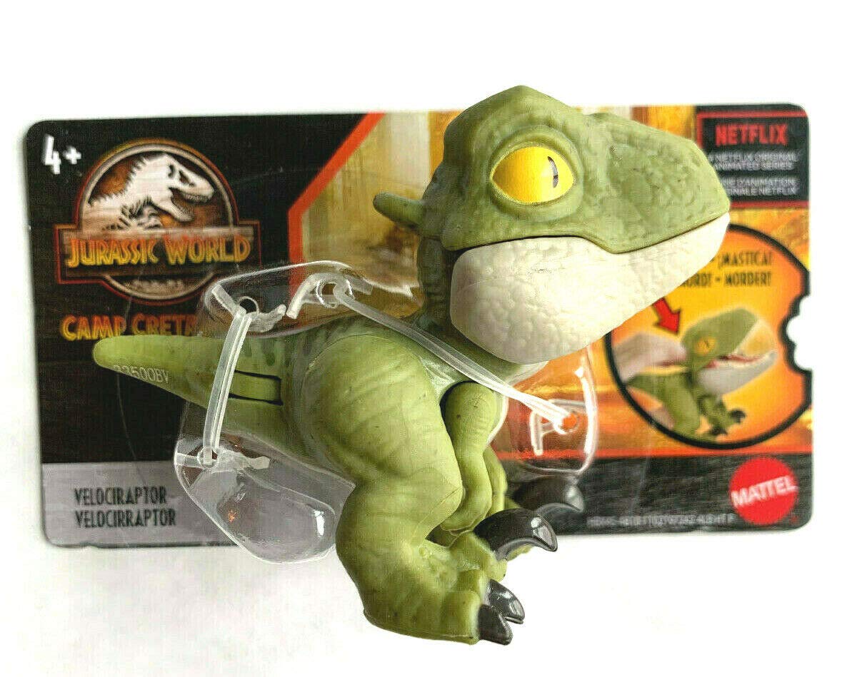 Figurine JurassicWorld 2021 Camp Cretaceous Snap Squad [Velociraptor] Green Netflix 2" inch Chomper