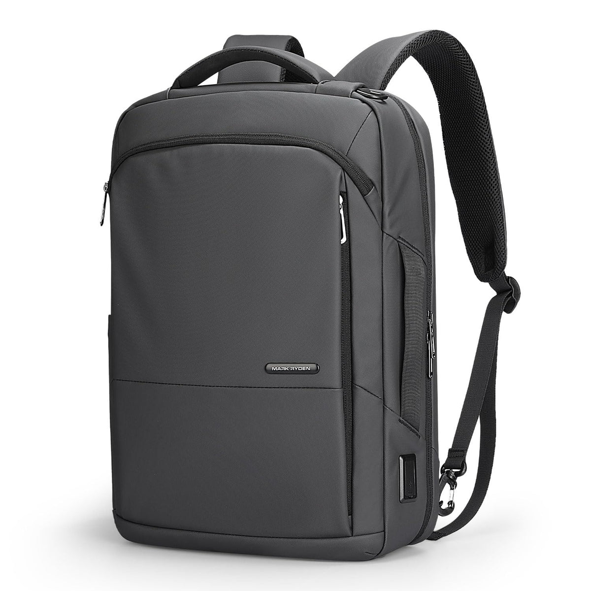 MARK RYDEN 3 in 1 Laptop Backpack Mens, 15.6 inch Business Laptop Handbag, Briefcase Backpack, Lightweight Laptop Sling Bag with USB Port-Grey