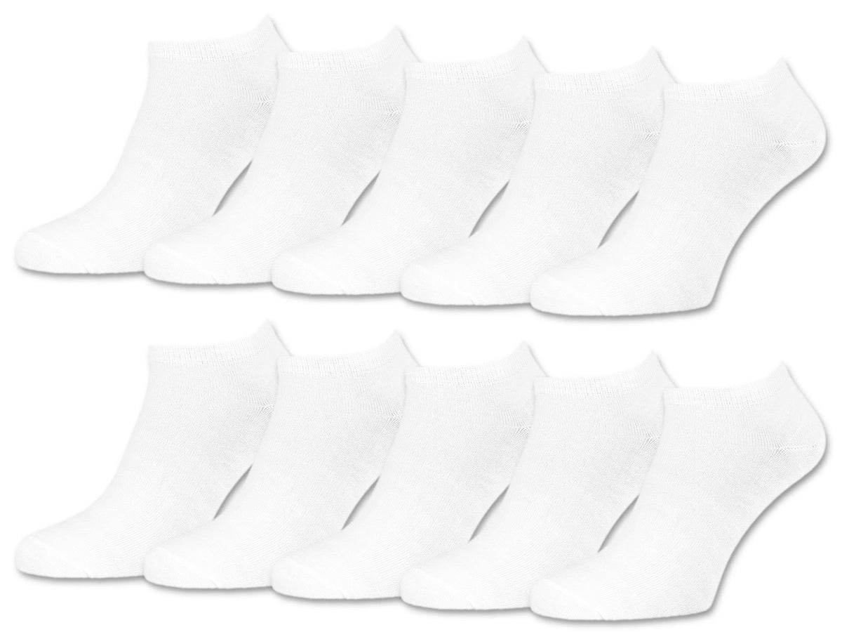 10 | 20 | 30 Pairs Ankle Socks/Sneaker Socks for Women & Men in Black & White Size 3-14 (9-11, 10 Pairs | White)