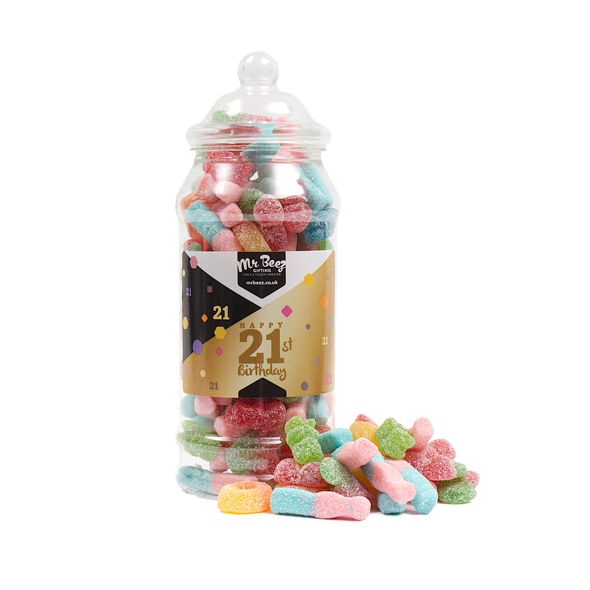 Mr Beez Sweets | Delightful Fizzy Mix | 21st Birthday Gift Him Her | Vegan & Vegetarian-Friendly | 625 Grams