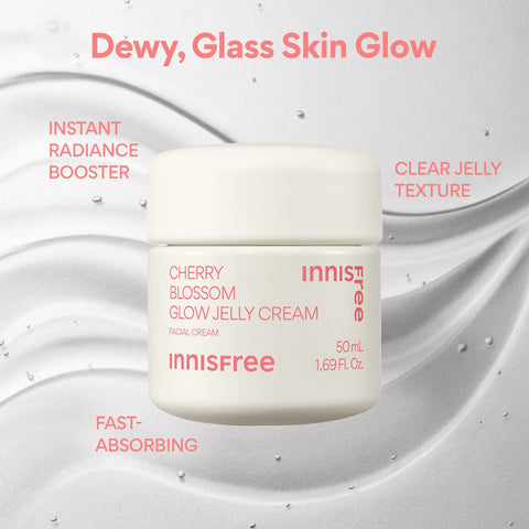 innisfree Cherry Blossom Glow Jelly Cream with Niacinamide for Smooth, Glowing Skin, Korean Skincare Hydrating Moisturizer