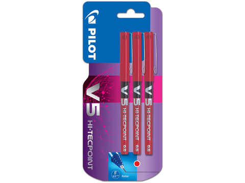 Pilot V5 Liquid Ink Rollerball 0.5 mm Tip (Single Pen) - Black Triple