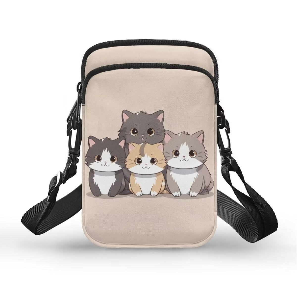 HELLHERO Small Crossbody Purse for Adults Kids Sling Flight Bag, Cat, S