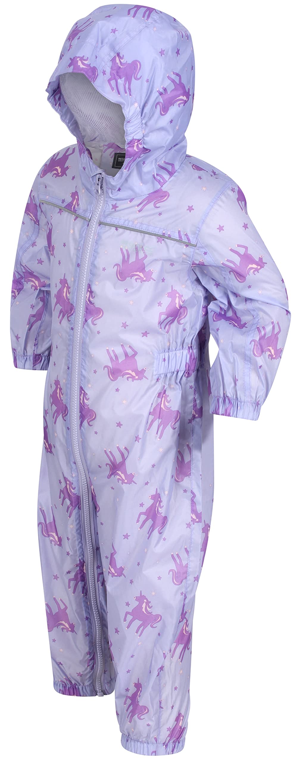Regatta Kids puddle suit - all in one waterproof for kids - Breathable and rain proof hooded outdoor warm Puddlesuit - reflective trim and taped Seams - playsuit For Boys and Girls