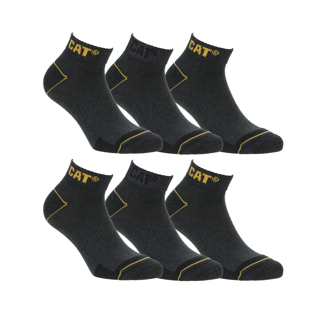 Caterpillar CAT Men's Works Socks (9-11, 6 Grey Pair)
