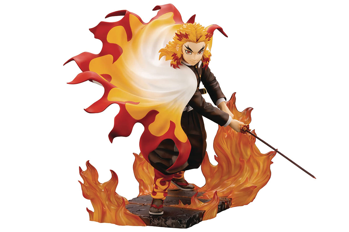 Kotobukiya Demon Slayer: Kimetsu no Yaiba: Kyojuro Rengoku ArtFX J Statue, Multicolor