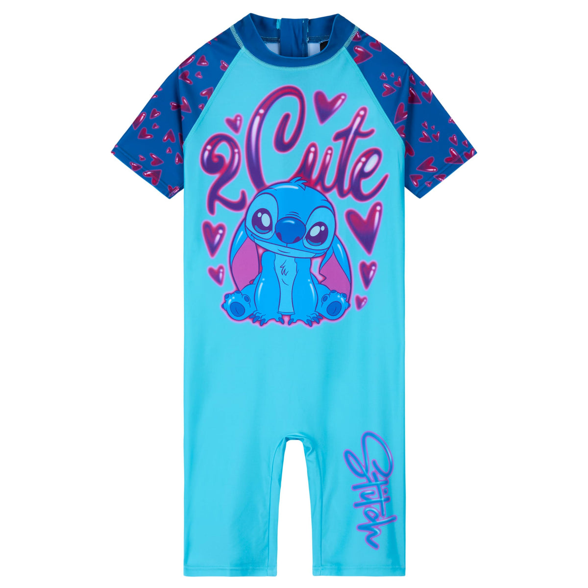 Disney One Piece Swimsuit, Full Kids Swimsuit - Kids Gifts (Blue/Navy Stitch, 5-6 Years)