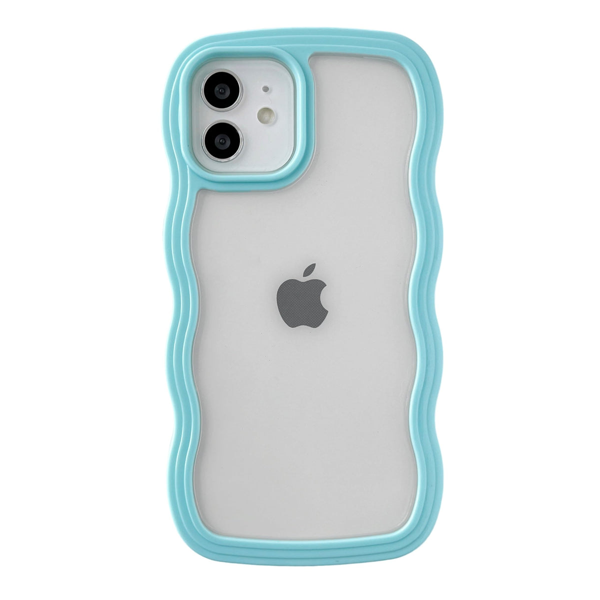 Caseative for iPhone 12 Case, Cute Curly Wave Frame Shape Shockproof Soft Compatible with iPhone Case (Blue,iPhone 12)