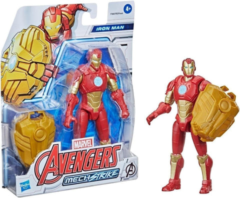 Avengers Hasbro Marvel Mech Strike 6-inch Scale Action Figure Toy Iron Man with Compatible Mech Battle Accessory, for Kids Ages 4 and Up