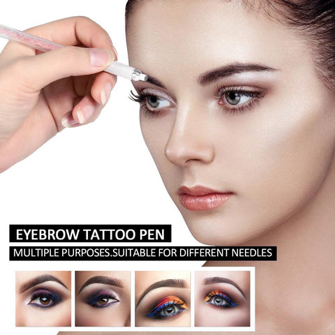 Microblading Pen, Eyebrow Tattoo Pen Permanent Makeup Practice Kit with 10pcs Supplies
