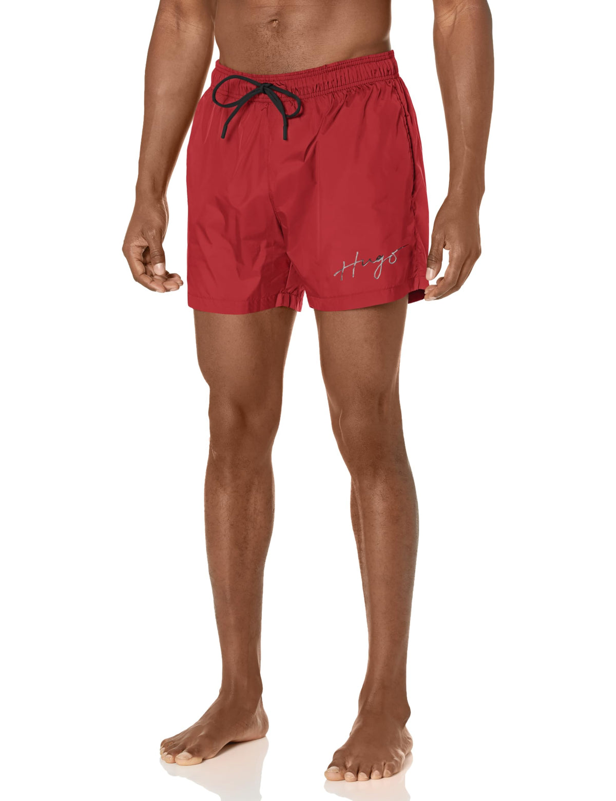HUGO Swim Trunks Dark Ruby Red Mens Polyester Blend Swim Trunks Polyester Blend
