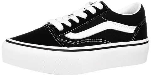 Vans Kids Girl's Old Skool Platform (Little Kid/Big Kid) Black/True White 13.5 Little Kid