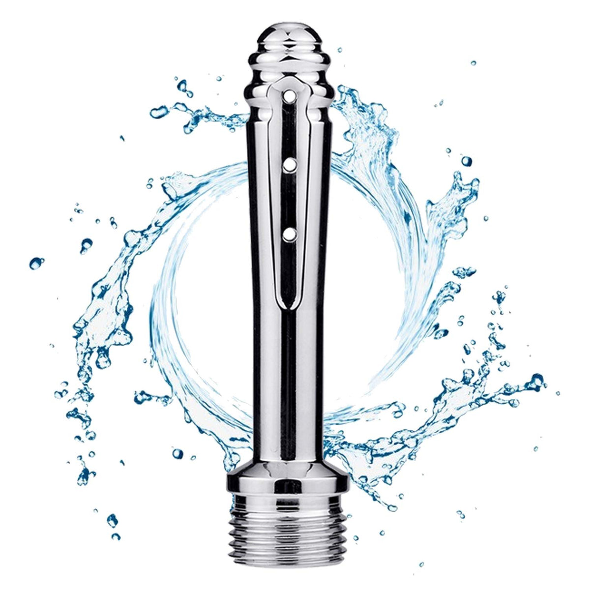 Xocome 7-Hole Shower Head, Small Metal Handheld Shower for Colonic Cleanse with Velvet Bag, Aluminium Showerhead S32X-EU