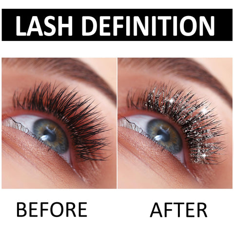 Boobeen Glitter Mascara, Sparkle Diamond Shining Colorful Mascara for Eyelashes, Long Lasting Waterproof Lengthening Volumizing Lash Makeup for Party Wedding