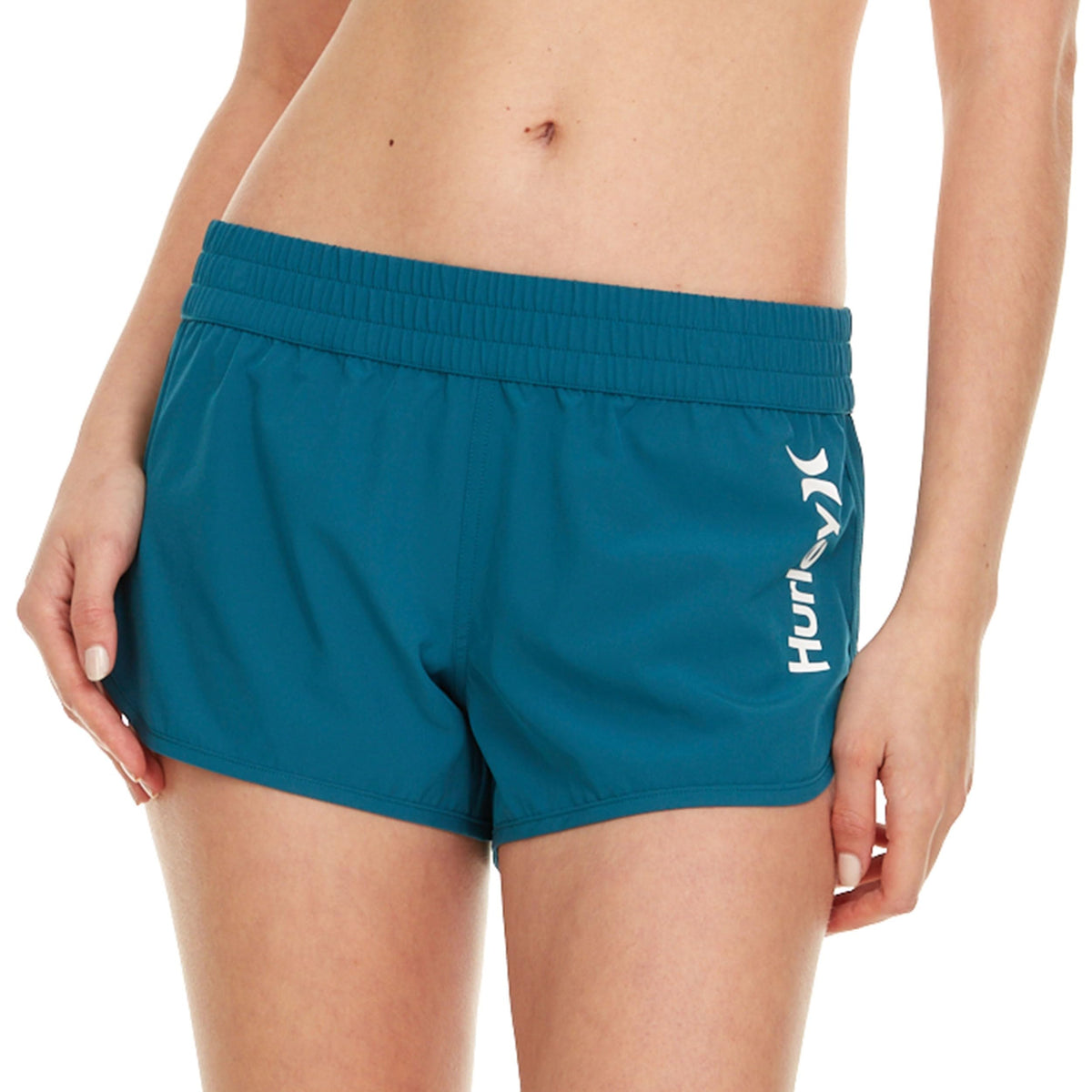 Hurley 3" Swim Board Shorts for Women, Swim Shorts Women, Swimming Shorts for Women, Summer Shorts with Pockets Emerald