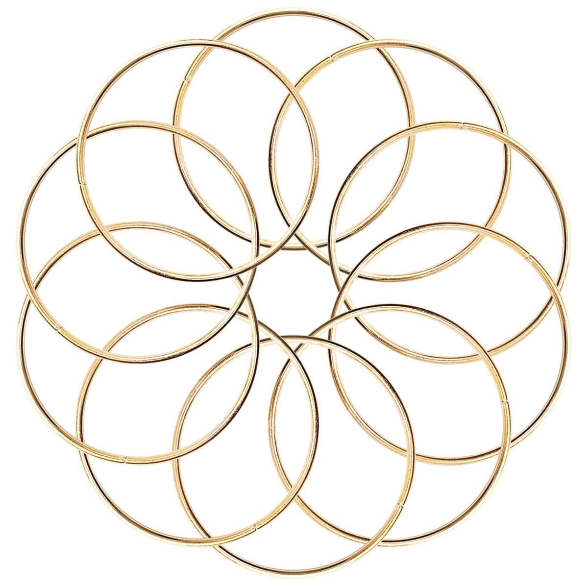 KALIONE 10 Pcs 2 Inch Metal Rings for Craft Gold Hoops Floral Macrame Hoops Rings for DIY Crafts Macrame Dream Catchers Supplies(Gold,2 Inch)