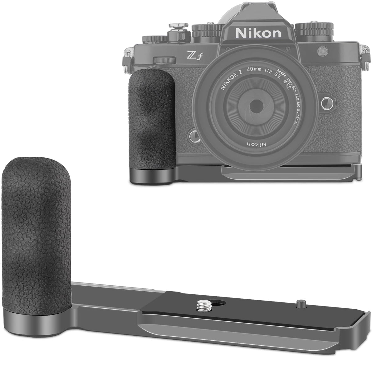 Haoge Zf Handle grip for Nikon ZF Zf Camera With Ergonomic Silicone Side Handle L-Shape Grip,Arca Swiss Type Plate for DJI RS2/RS-C2/RS3/RS3-PRO/RS3 Mini Gimbal Stabilizer,Black MHG-ZFB
