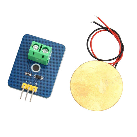 HALJIA 3.3V 5V Ceramic Piezo Vibration Sensor Analog Output Supplies Sensors Analog Piezoelectricity Controller Electronic Components 30mm x 23mm Sensor Module DIY KIT Compatible with Arduino UNO Rev3