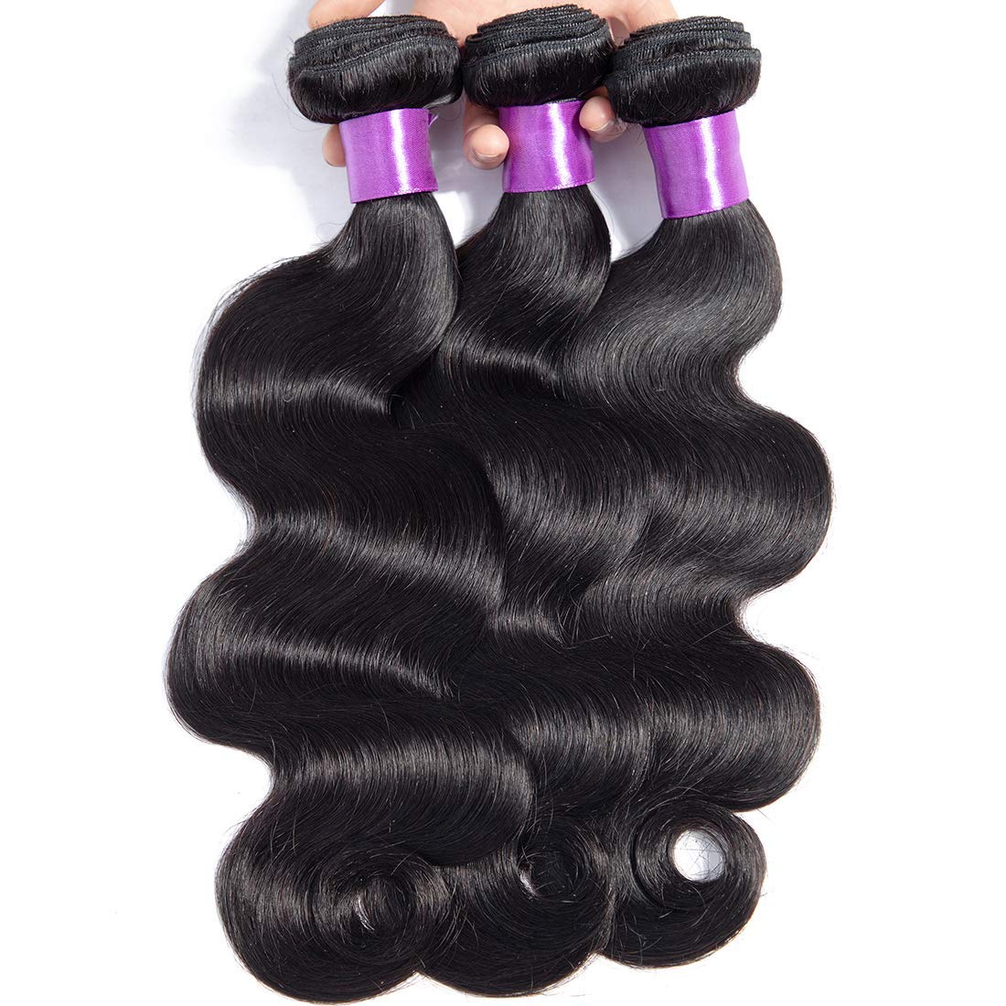 Brazilian Human Hair Bundles Body Wave Human Hair Bundles 12A 100% Unprocessed Virgin Human Hair Body Wave Quick Weave Raw Human Hair 3 Bundles 22 24 26inch Deals Natural Black