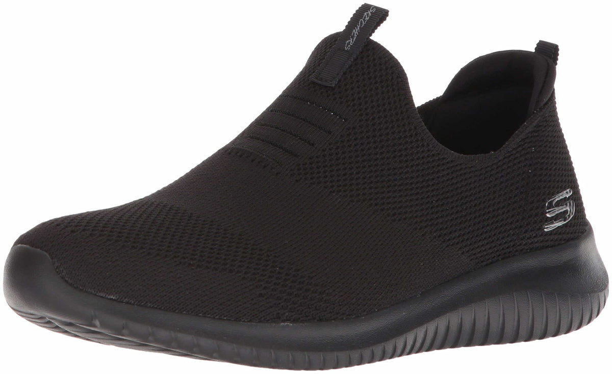 Skechers Women's Ultra Flex - Firstt Take Slip On Trainers, Black, 4 UK
