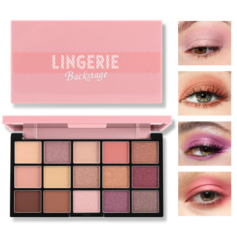 Boobeen 15 Colors Eyeshadow Palette, Highly Pigmented Matte and Shimmer Eye Shadow (with smudger), Soft Powder Eye Makeup Palette for Women and Girls, Create Flawless Glam Eye Looks