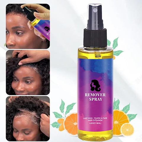 Tape Extensions Remover- Lace Glue Remover - Tape in Extension Remover Spray for Hair Replacement Lace Front Wig, Poly Hairpieces, Toupee, Cosmetic Hair Systems Bonding (118mL)