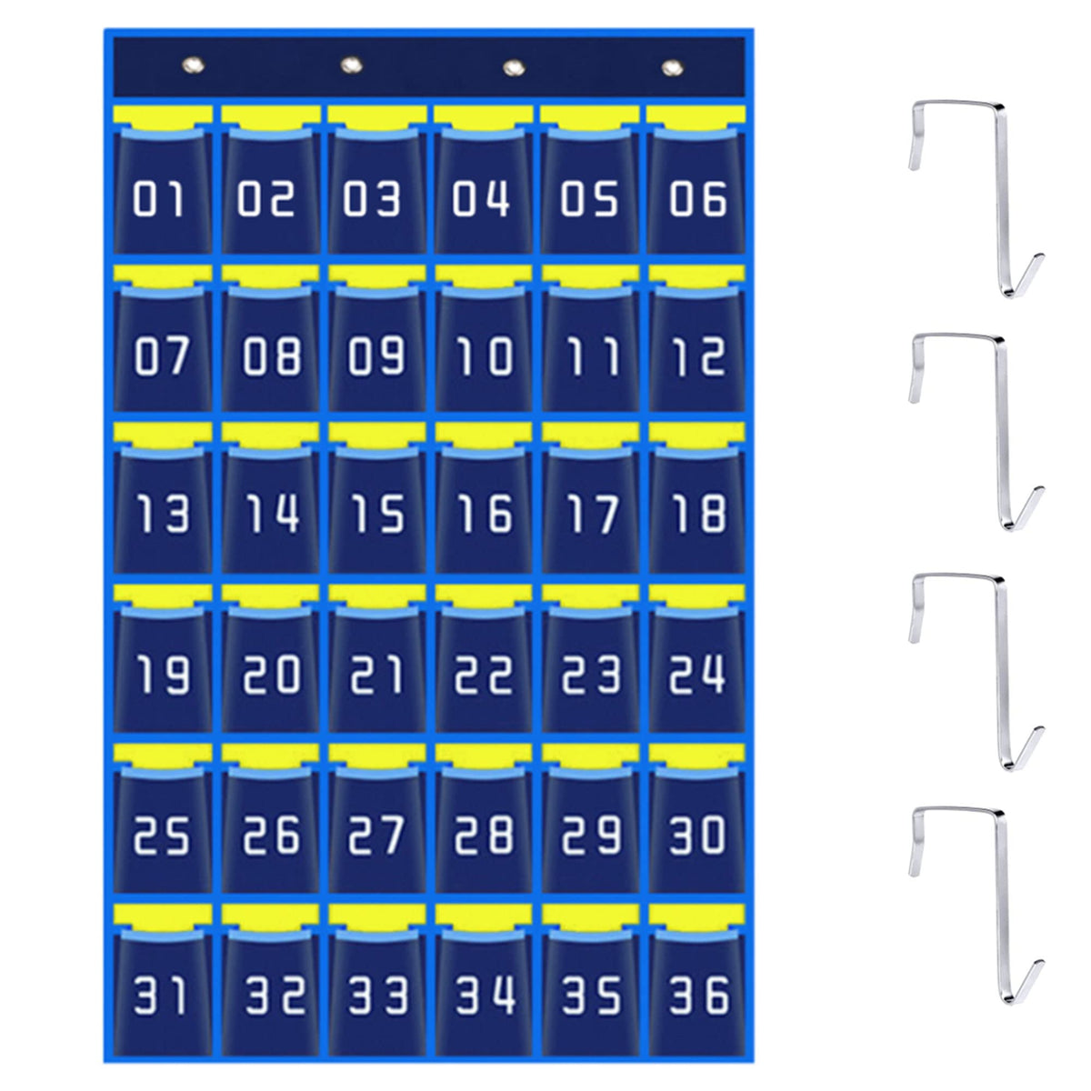 Niuhong Mobile Phone Classroom Storage Bag 36 Pockets Wall Bag Numbered Phone Wall Storage Office Mobile Hanging Organiser Mobile Phones Holder Wall Multifunctional Hanging Organiser with 4 Hooks