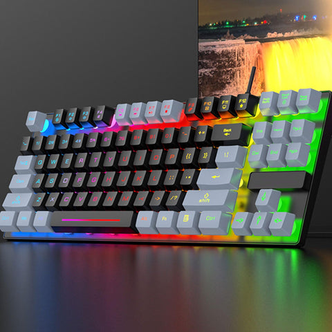 Haofy Mechanical Gaming Keyboard, 87 Keys Wired Keyboard Ergonomic Design High Sensitivity for Games