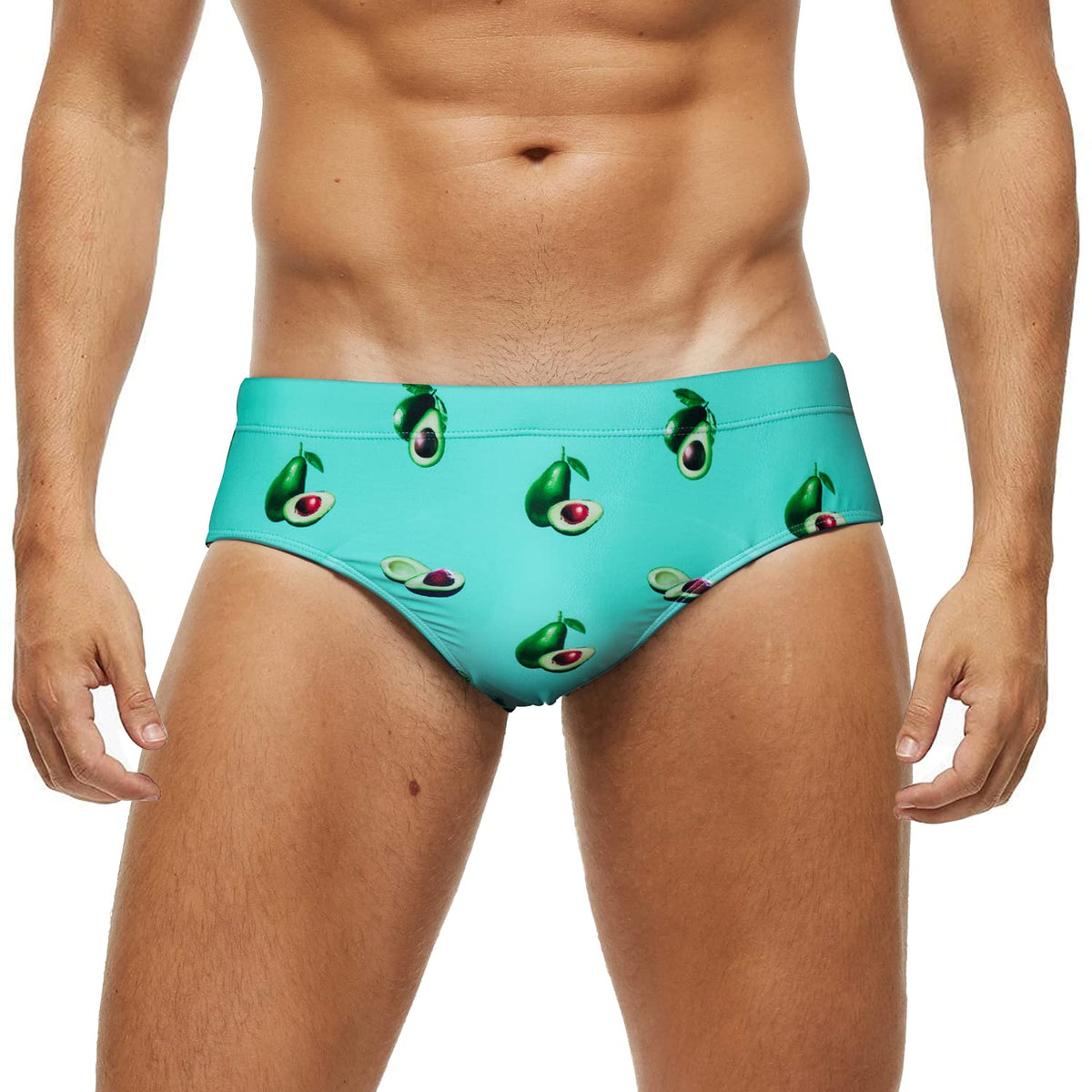 Arcweg Men's Swimming Trunks Briefs Low Waist with Removable Pad Swimwear Elastic Beach Shorts Boxers Underwear Avocado S(EU)