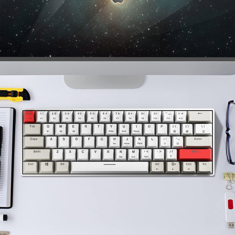 Newmen GM610 60% Mechanical Keyboard,Type-C/Bluetooth Keyboard with RGB Backlit, Hot-Swappable 61 Keys Compact Mechanical Keyboard for Mac/PC Gamer, Travel, Easy to Carry on Business TripÃƒÂ¯Ã‚Â¼Ã‹â€ BlueÃƒÂ¯Ã‚Â¼Ã¢â‚¬Â°