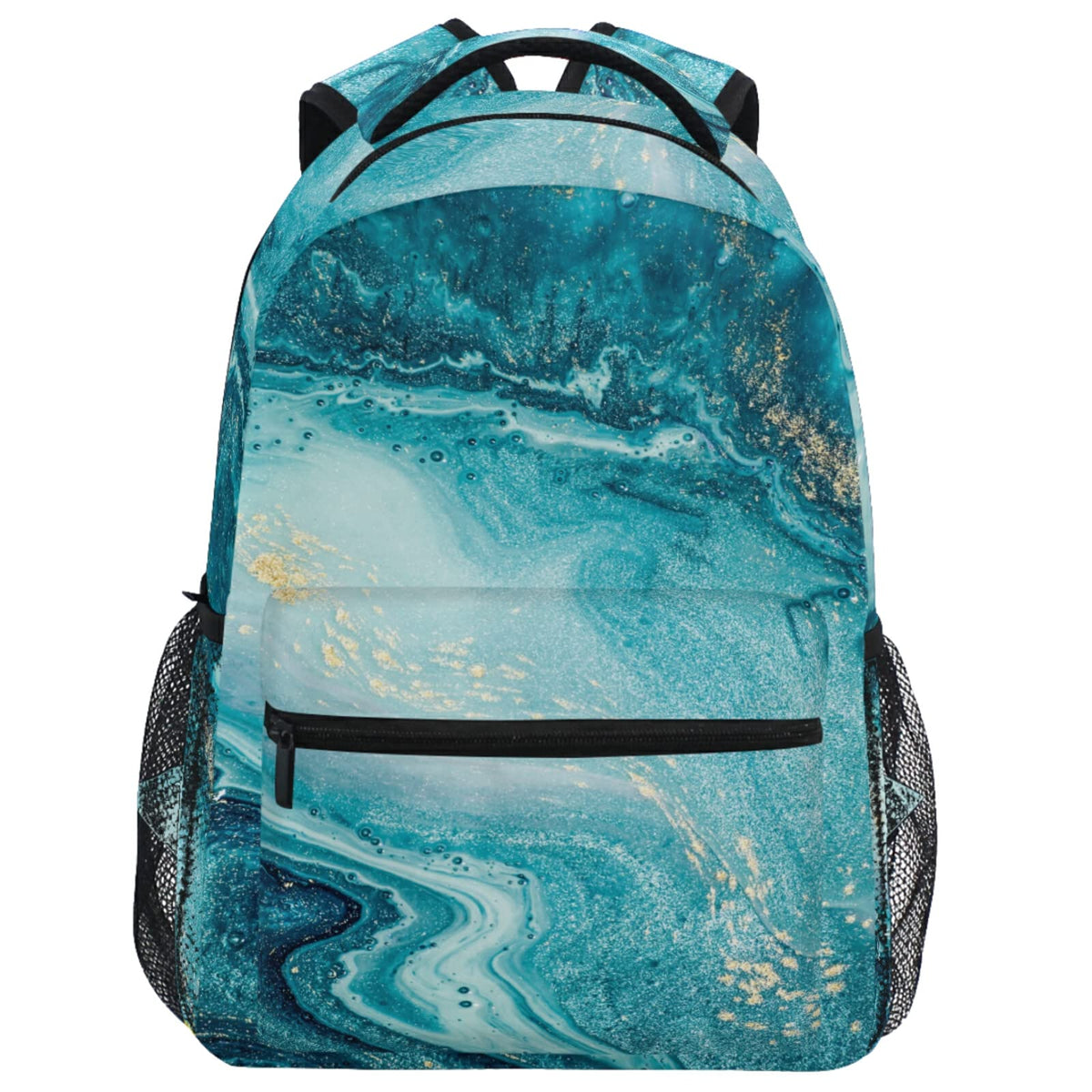 Wamika Turquoise Tie Dye Backpack Green Blue Marble School Backpacks Preschool Book Bag