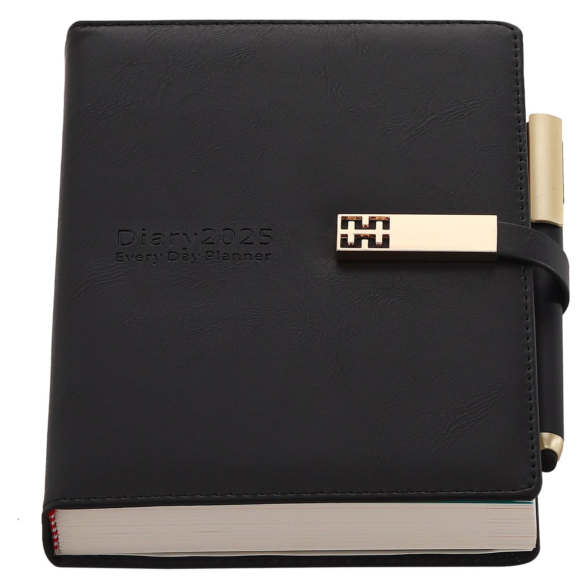 2025 Dairy,Academic Diary 2025 A5 Page A Day from January 2025 to December 2025,Organizer Daily Monthly Planner with Colorful Monthly Tabs,Pen,Pen Loop and Inner Pocket,Bookmarks (Black)