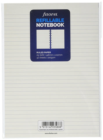 Filofax 152008 Notebook Refill, A5, Horizontal Ruled