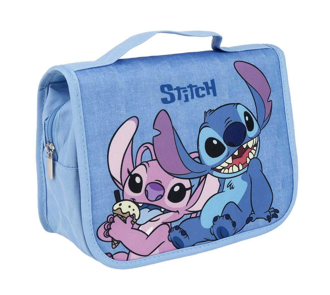 Lilo and Stitch Toiletries Bag for Women Girls Disney Angel Cosmetic Travel Case Pencil Case