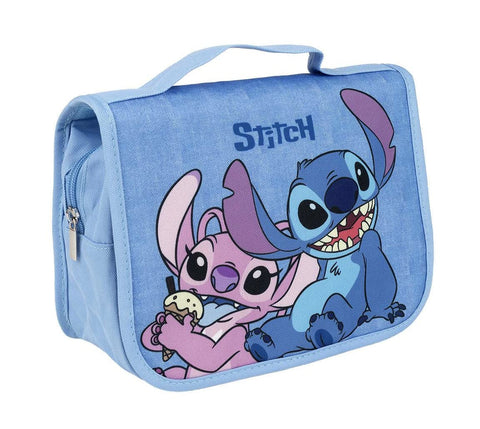 Lilo and Stitch Toiletries Bag for Women Girls Disney Angel Cosmetic Travel Case Pencil Case