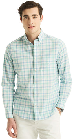 NAUTICA Men's Classic Fit Oxford Long Sleeve Button Down Shirt, Iceblue, XL
