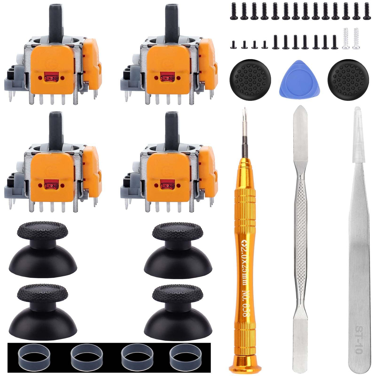 Ikpek 4 Pack Hall-Effect Joysticks Replacement for DualSense PS5 Controller, 3D Analog Sensor Wheel Thumb Sticks Joystick Rocker Module Replacement for PlayStation 5 Controller
