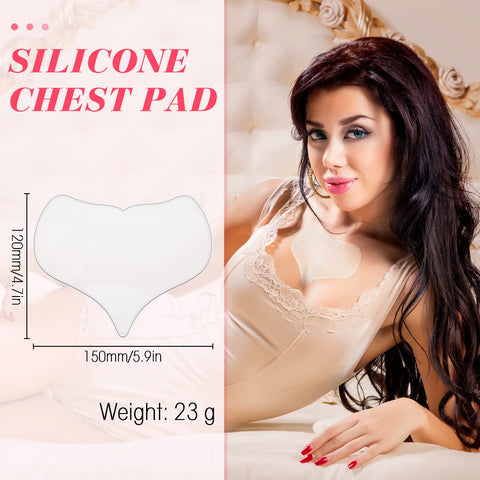 Chest Wrinkle Pad Reusable Silicone Chest Pad Transparent Silicone Wrinkle Patch Overnight Cleavage Decollete Patch Smooth The Skin Silicone Pad for Women Girls Skin Makeup Accessories, 5.9 x 4.7 Inch