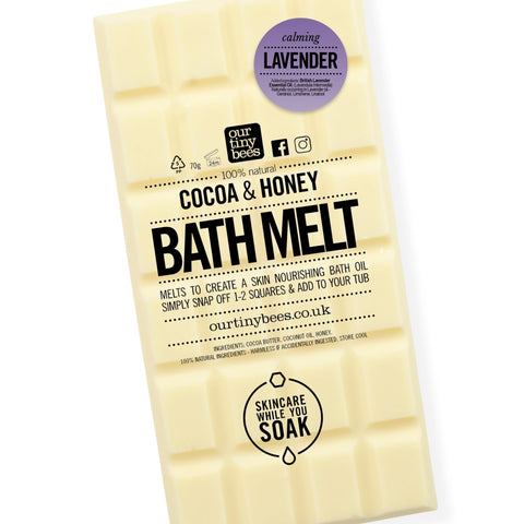 Bath Melt - Bath Oil, 24 uses, Lavender Cocoa & Honey Bath Melt - Our Tiny Bees Skincare