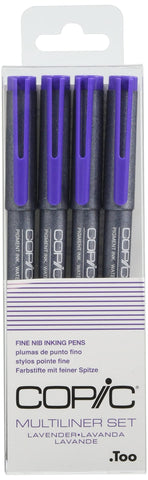 Copic Multiliner lavender Set 4St. sort. - ( 0.05, 0.1, 0.3 & 0.5mm)