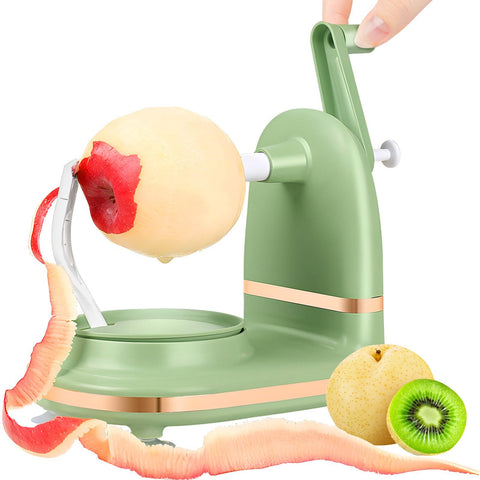 Apple peeler; pear peeler; manual rotating kitchen gadget apple peeler; suitable for peeling apples, pears, potatoes, etc.With 2 blades (Light green)