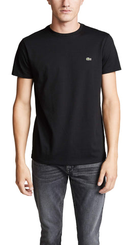 Lacoste Mens Short Sleeve Crew Neck Pima Cotton Jersey T-Shirt, Black, 3X-Large