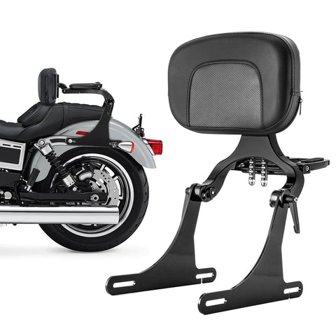 Mofun Adjustable Multi-Purpose Passenger Driver Backrest Sissy Bar Compatible with 2006-2017 Harley Dyna Street Bob Low Rider Super Glide Wide Glide Black