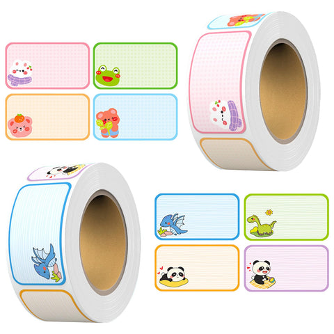 Cute Name Tag Sticker Animal Label Name Stickers Cute Dinosaur Rabbit Astronaut Name Badge Back to School Name Label Sticker for Kid Students Stationery Desk Supplies 240 Pcs (2p Panda)