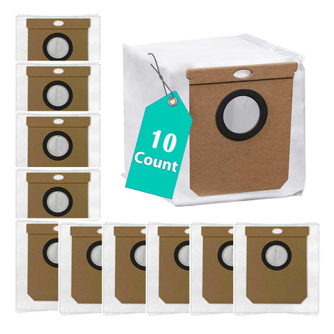 10 Pack Dust Bags Compatible with Eufy L50/ L60/ L60 Hybrid Self-Empty Station, Vacuum Cleaner Accessories Replacement Parts Bags