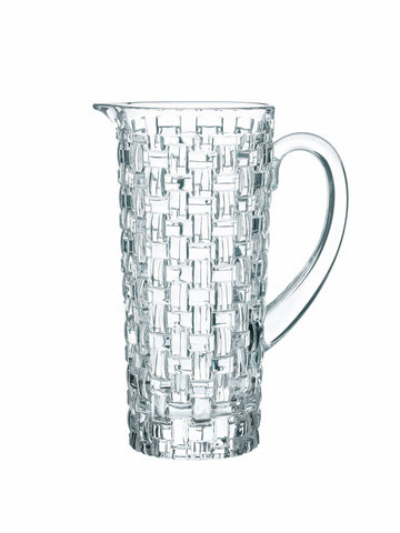 Nachtmann Bossa Nova Pitcher, 40-Ounce Clear Water Carafe with Handle, Made of Crystal Glass, for Soft Drinks, Lemonade or Cocktails, Dishwasher Safe